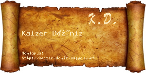 Kaizer Döniz névjegykártya